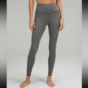 Lululemon Gray High Rise Tight 28” Heather Soft Lounge Women’s Sz 6